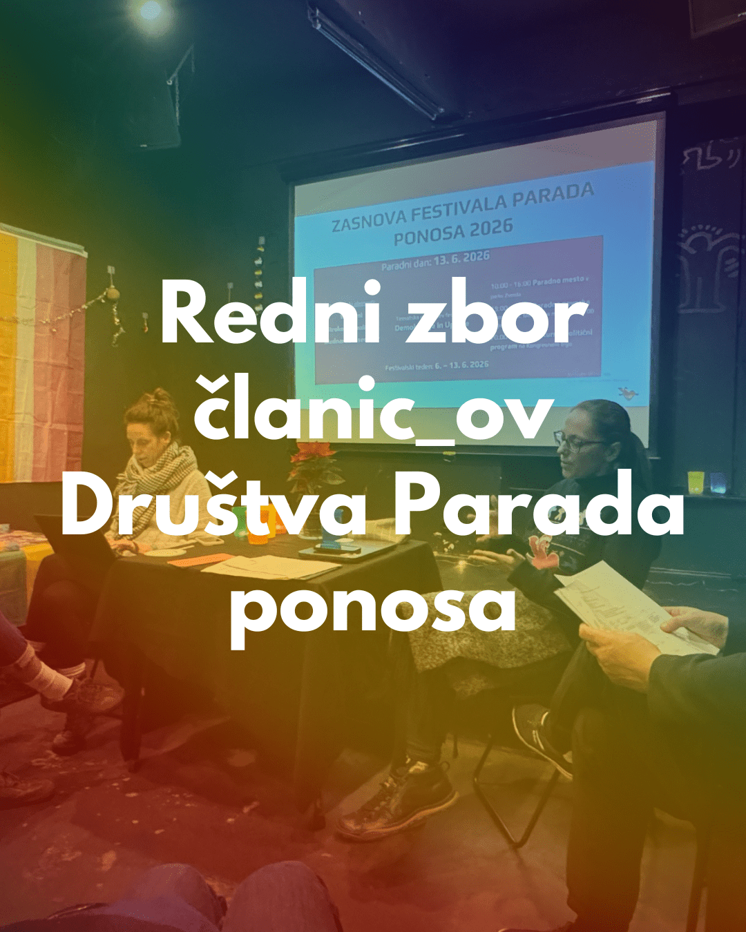 Kontinuiteta in novi zagon, zbor članic_ov Društva Parada ponosa