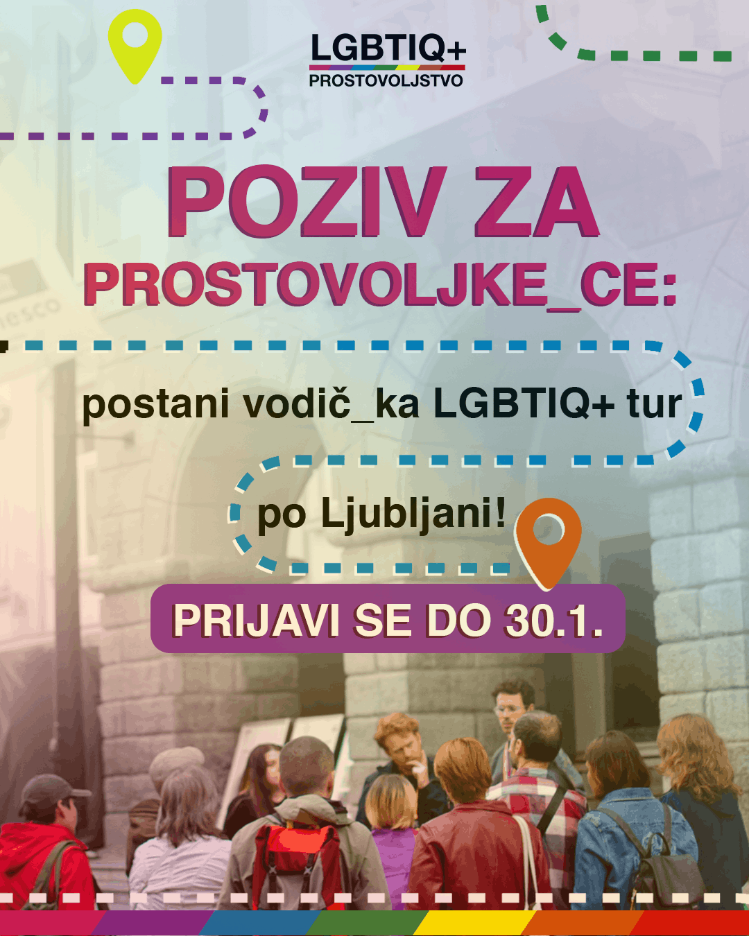 Poziv za prostovoljke_ce: vodenje LGBTIQ+ tur po Ljubljani!